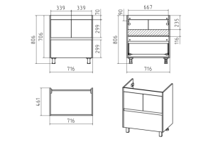 Тумба с раковиной Misty Алиса 75 белая глянцевая - 3