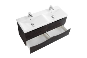 Тумба под раковину BelBagno Marino-Cer 120 с двумя чашами темное дерево - 2