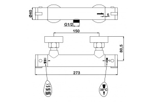 Термостат для душа Swedbe Mercury черный матовый (9025B) - 2