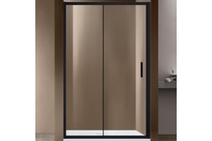 Душевая дверь Vincea Garda 120х190 черная стекло прозрачное