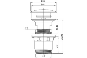 Донный клапан Vincea с переливом черный - 2