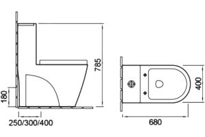 Унитаз-моноблок SantiLine SL-5012 безободковый, с микролифтом - 2