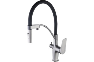 Смеситель Lemark Bronx LM3761GM для кухонной мойки, графит