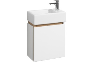 Тумба с раковиной подвесная Aquaton Эклипс 45 R белый-светлое дерево