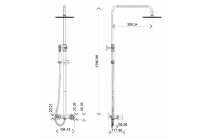 Душевая стойка Boheme Stick черная с золотом - 2