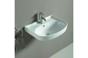 Раковина керамическая накладная AM-78364, цвет белый, 560х455х210