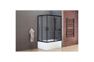 Душевой угол Royal Bath BP 120x80 R профиль черный стекло прозрачное - 2