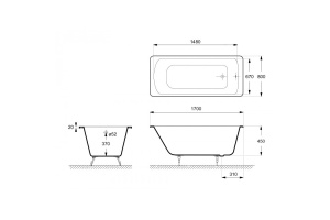 Ванна чугунная Delice Prestige 170х80 с антискользящим покрытием - 2