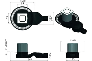 Душевой трап Berges Platz Norma 10х10 хром глянцевый - 2