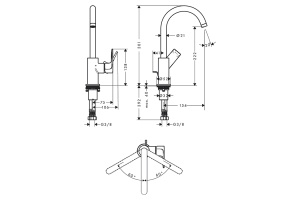 Смеситель для раковины Hansgrohe Rebris E хром - 3