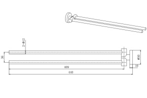 Полотенцедержатель AQUATEK AQ4013MB, двойной, матовый черный - 2