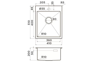 Мойка кухонная Omoikiri Akisame графит (4997011) - 3