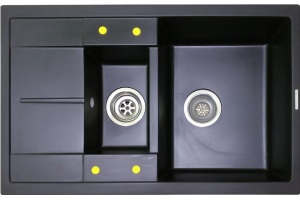 Мойка кухонная Lava D4 lava (чёрный металлик) - 2