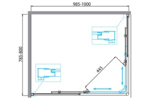 Душевой уголок BelBagno Due 100х80 хром (DUE-AH-2-100/80-C-Cr) - 3