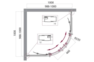 Душевой уголок BelBagno Uno 100х100 хром (UNO-195-R-2-100-P-Cr) - 2