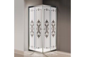 Душевой уголок Cezares Giubileo-A2-90 матовое стекло с узором, бронза