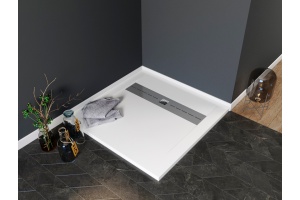 Поддон для душа STWORKI Эстерсунд 90x90 белый камень, с сифоном - 3