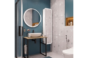 Консоль DIWO Элиста 80 светлое дерево, с раковиной Moduo 55 Leaf - 3