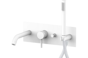 Смеситель Paffoni Light LIG001BO с ВНУТРЕННЕЙ ЧАСТЬЮ, для ванны с душем, белый