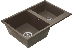 Мойка кухонная AQUATON Делия 78 DBL кофе - 2