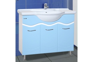 Тумба с раковиной Bellezza Мари 105 белая/голубая