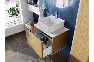 Тумба с раковиной STWORKI Ноттвиль 60 дуб верона, без выреза под смеситель - 3