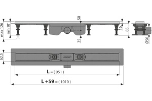 Душевой лоток AlcaPlast APZ22 Optimal 95 см - 2