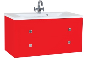 Тумба с раковиной Bellezza Милан 90 красная - 2