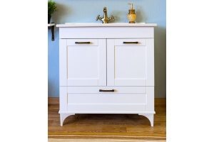 Тумба с раковиной Sanflor Ванесса 75 напольная, белая