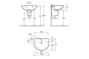 Раковина Jacob Delafon Patio E1998G 66 см - 2