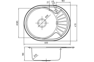 Мойка кухонная Iddis Suno SUN60PLi77 - 2