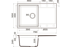 Мойка кухонная Omoikiri Sakaime 79-SA бежевая - 3