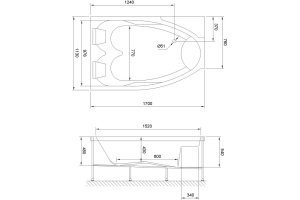 Акриловая ванна Royal Bath Shakespeare RB652100K-L 170 см с каркасом - 3