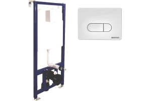 Система инсталляции для унитазов Berges Wasserhaus Novum с кнопкой смыва, белая 040231