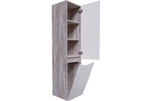 Шкаф пенал для ванной Grossman ТАЛИС бетон пайн/белый глянец (303508) - 2