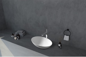 Раковина накладная Abber Stein 50х35 белый матовый - 2