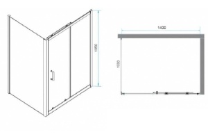 Душевой уголок RGW Passage PA-74B 140x100 профиль черный стекло прозрачное - 3