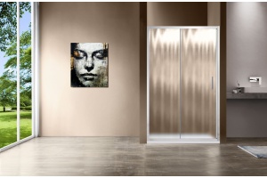 Душевая дверь в нишу Vincea Garda VDS-1G160CH 160 см, профиль хром, стекло шиншилла - 2