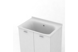 KERASAN Aquadom раковина 60х50см без отв. под смеситель (запчасть для комплекта для постирочной 9166), без сифона 7535 , цвет белый