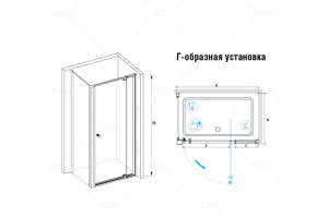 Душевой уголок RGW Passage 100х100 черный стекло прозрачное - 2