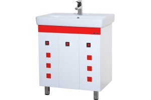 Тумба для комплекта Bellezza Натали 70 белая с красным