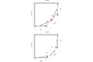 Душевой уголок BelBagno Uno 120х90 хром (UNO-195-PH-2-120/90-C-Cr) - 3