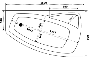 Акриловая ванна STWORKI Монтре 150x90 R, с каркасом - 2