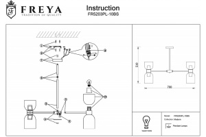 Подвесная люстра Freya Savia FR5203PL-10BS - 2