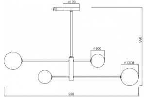 Люстра на штанге Freya Sphirity FR5376CL-04B - 2