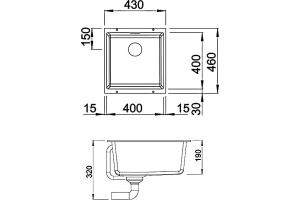 Мойка кухонная Blanco Subline 400-U антрацит - 3