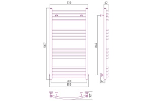 Полотенцесушитель водяной ДР АРКУС 1000х500 (Без покрытия) - 3