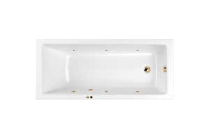 Ванна акриловая WHITECROSS Wave Slim Soft 150x70 с гидромассажем белый - золото