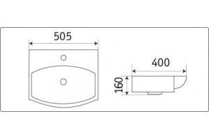 Раковина накладная Ceramalux N 50 белый (78014C) - 3