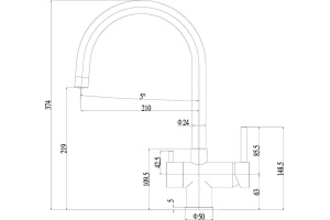 Смеситель Zorg Inox SZR-7020 для кухонной мойки - 2